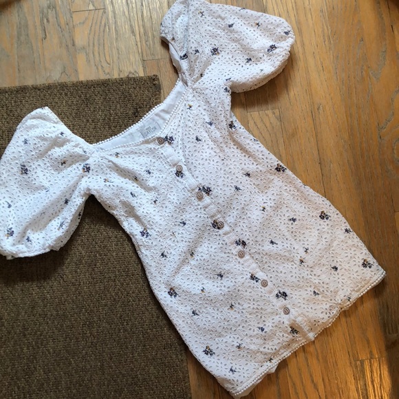 SAYLOR Revolve Size XL DINA Dress White Cotton Eyelet Balloon Sleeve Floral $288 - Picture 12 of 16